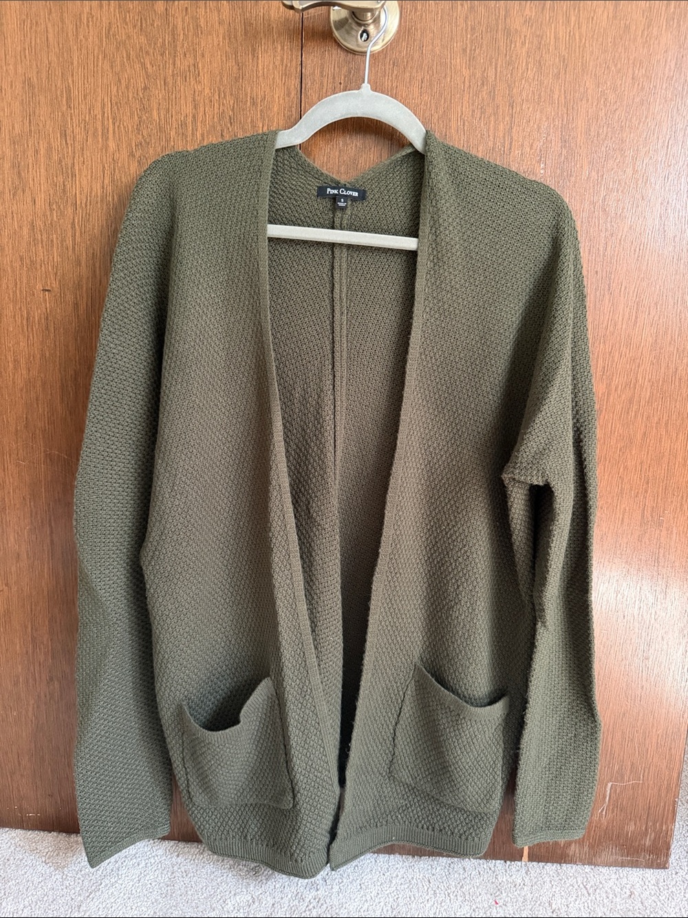 Pink Clover Olive Open-Front Women's Cardigan Sweater